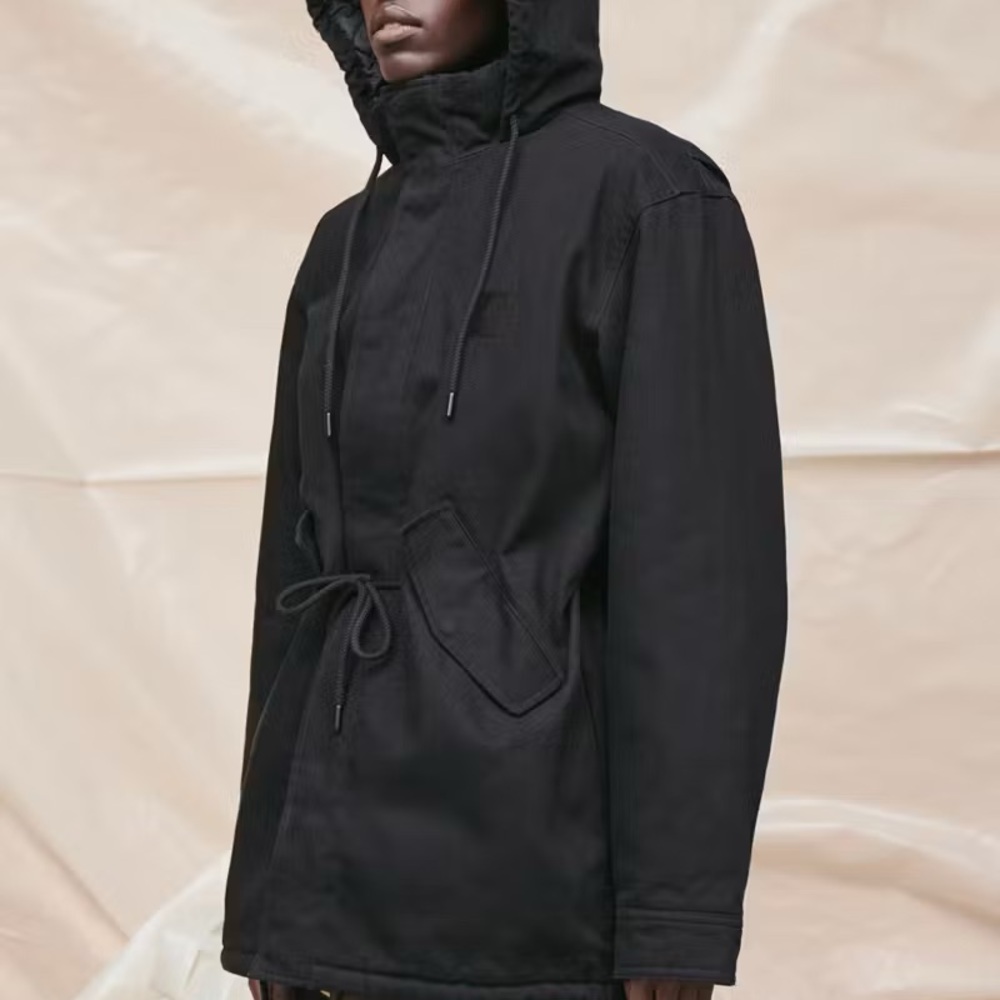 Men's Black Hooded Jacket Carhartt and Wardrobe NYC